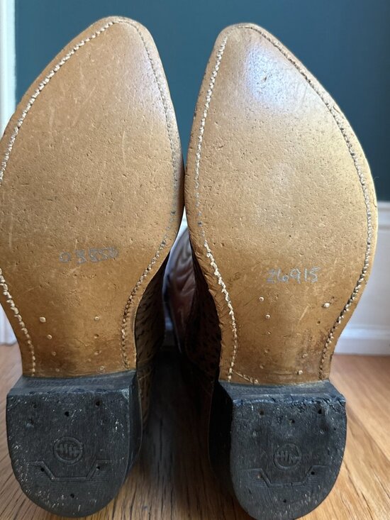 Vintage 70’s Double H Genuine Exotic Shark Skin Western Cowboy Boots 9 D